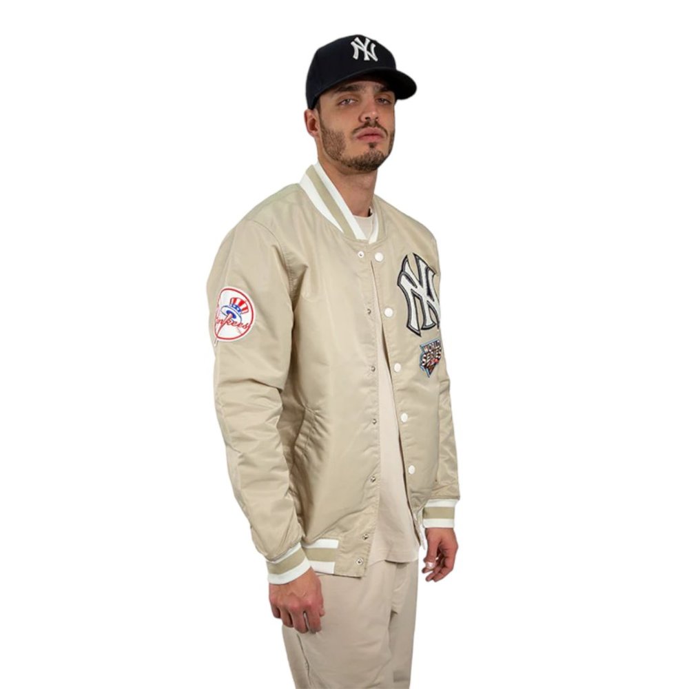 New Era New York Yankees Satin Varsity Jacket 2009 World Series Patch Men's - Picture 6 of 10